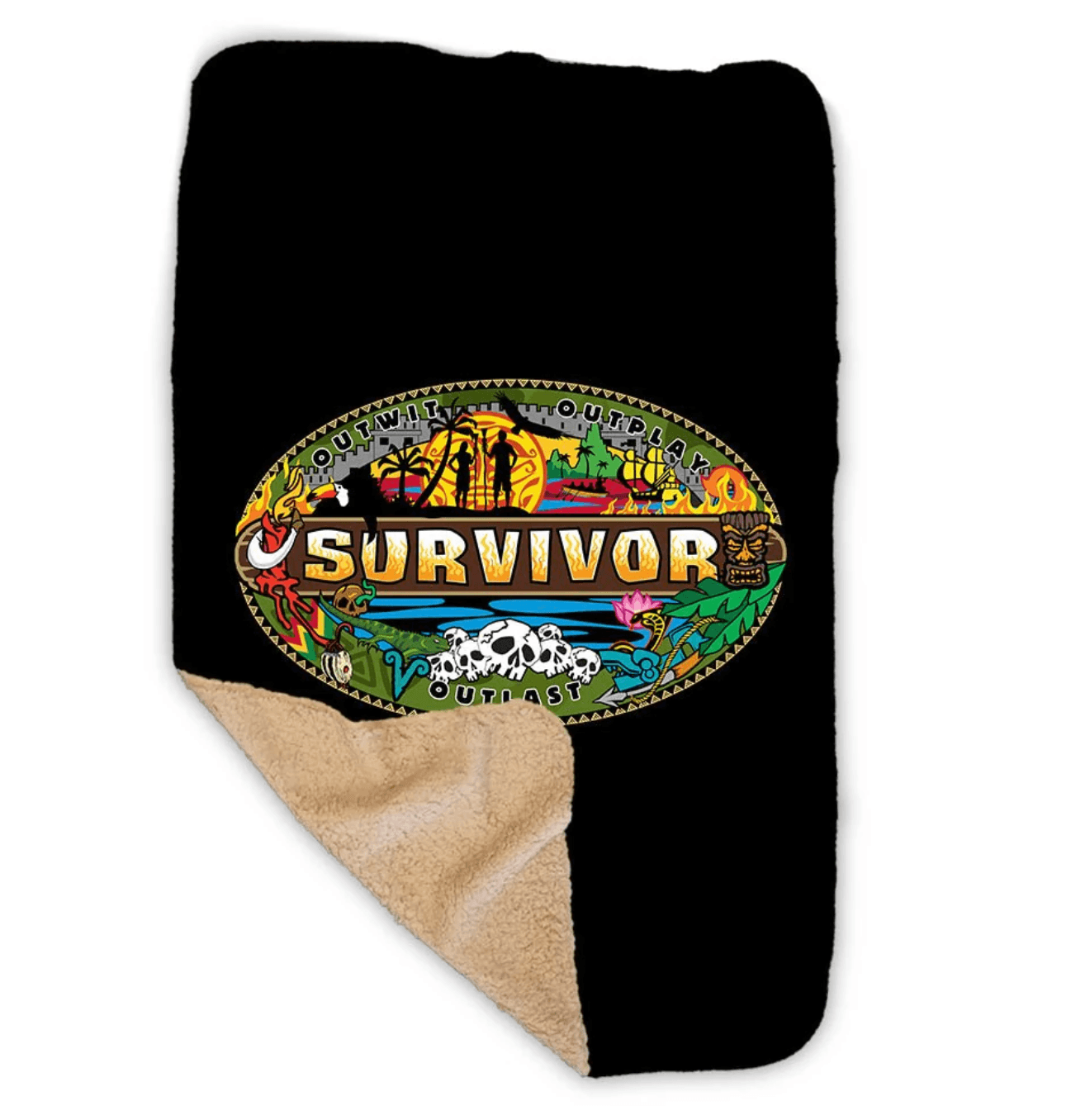 Survivor Mashup Logo Sherpa Blanket